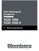 Blomberg KOD 1650 Instructions For Use Manual предпросмотр