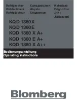 Preview for 1 page of Blomberg KQD 1360 E A+ Operating Instructions Manual