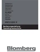 Blomberg KWS 9220 X Operating Instructions Manual предпросмотр