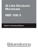 Предварительный просмотр 1 страницы Blomberg MEE 1030 X Owner'S Instruction Manual