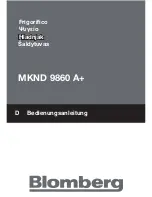 Preview for 85 page of Blomberg MKND 9860 A+ Manual