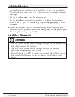 Preview for 14 page of Blomberg WM 98200 SX Owner'S Manual & Installation Instructions