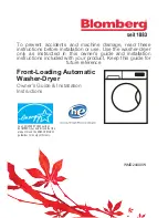 Предварительный просмотр 1 страницы Blomberg WMD24400W Owner'S Manual