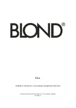 BLOND Piha Installation, Maintenance, Use And Waste Management Instructions предпросмотр