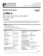 Blonder tongue CMA-b Instruction Manual preview