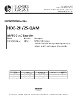 Blonder tongue HDE-2H/2S-QAM Instruction Manual preview