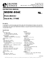 Blonder tongue MIDM-806C Instruction Manual preview