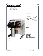 Preview for 1 page of Bloomfield GOURMET 1000 TM/MD 8792 Owner'S Manual