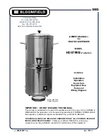 Preview for 1 page of Bloomfield HD8799B Owner'S Manual