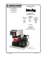 Предварительный просмотр 1 страницы Bloomfield Koffee-King 8540 Owner'S Manual