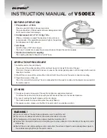 Blovac V500EX Instruction Manual preview