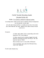 Preview for 1 page of Blu FLOW-18 Troubleshooting Manual