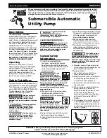 Предварительный просмотр 1 страницы Blue Angel Pumps BWEU250 Operating Instructions Manual