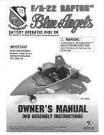 Предварительный просмотр 1 страницы Blue Angels F/A-22 Raptor Owner'S Manual And Assembly Instructions