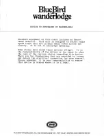 Preview for 7 page of Blue Bird 1983 Wanderlodge Owner'S Manual