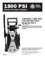 Preview for 1 page of Blue Clean AR 383 S Assembly, Care And Use Instructions