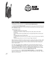 Preview for 2 page of Blue Clean AR525 Owner'S Manual