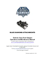 Preview for 1 page of Blue Diamond Extreme Duty Root Grapple Operation And Maintenance Manual