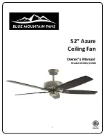 Preview for 1 page of BLUE MOUNTAIN FANS 21901 Owner'S Manual