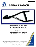 Blue Ox AMBASSADOR BX7302 Operator, Parts, And Installation Manual предпросмотр