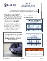 Preview for 1 page of Blue Ox BX1119 Installation Instructions Manual