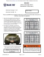 Blue Ox BX2258 Installation Instructions Manual preview