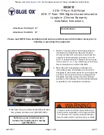 Blue Ox BX2412 Installation Instructions Manual preview