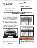 Preview for 1 page of Blue Ox BX2654 Installation Instructions Manual