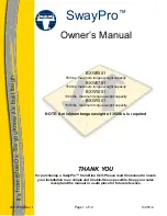 Preview for 1 page of Blue Ox SwayPro BXW0551 Owner'S Manual