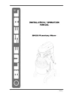 Blue Seal BM20 Installation And Operation Manual preview