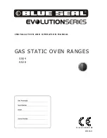 Preview for 1 page of Blue Seal Evolution G504 Installation And Operation Manual