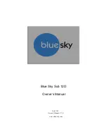 BLUE SKY Sub 12D Owner'S Manual preview