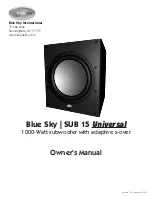 Preview for 1 page of BLUE SKY SUB 15 UNIVERSAL Owner'S Manual