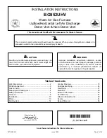 Blue Summit BG952UHV Installation Instructions Manual preview