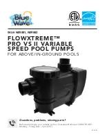 Предварительный просмотр 1 страницы Blue Wave FLOWXTREME PRO VS II Manual