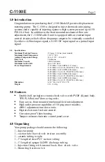 Preview for 3 page of Blue-White CHEM-FEED C-1100E Operating Manual