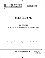 Blueant BLUESONIC User Manual preview