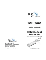 Preview for 1 page of Blueant Talkpad Installation And User Manual