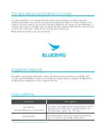 Предварительный просмотр 2 страницы Bluebird ET100 User Manual