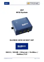 Предварительный просмотр 1 страницы BlueBox IDTRONIC GEN2 ADVANT UHF Manual