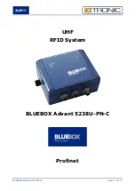 BlueBox IDTRONIC UHF Advant 5238U-PN-C Manual preview