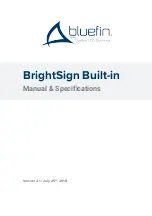 bluefin BrightSign Built-in Series Manual & Specifications предпросмотр