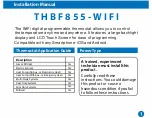 Предварительный просмотр 2 страницы bluefin THBF855-WIFI Installation Manual