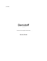 BLUENOTE DEMIDOFF Owner'S Manual предпросмотр