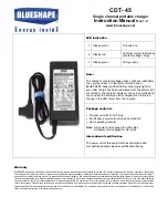 Предварительный просмотр 2 страницы Blueshape CDT- 45 Instruction Manual