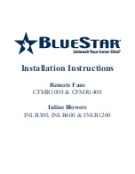 Предварительный просмотр 1 страницы BlueStar CFMR1000 Installation Instructions Manual