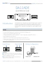 Bluestream DA11ADE Quick Reference Manual preview