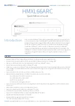 Preview for 1 page of Bluestream HMXL66ARC Quick Reference Manual