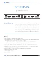 Preview for 1 page of Bluestream SC12SP-V2 Quick Reference Manual