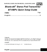 Bluetake Technology BT450Px Quick Setup Manual предпросмотр